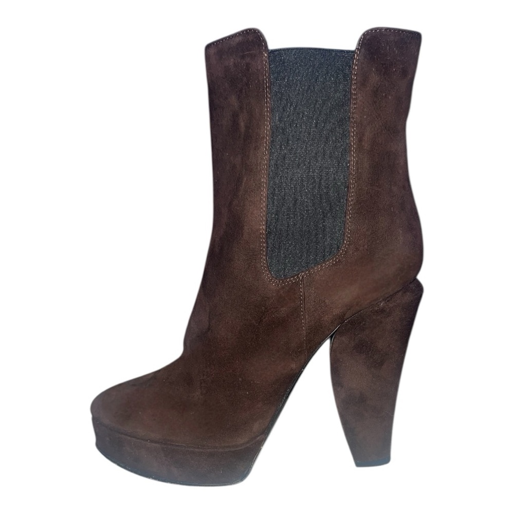 👜 Marni Suede Platform Chelsea Boots | Brown High Heel | Women’s 10‎